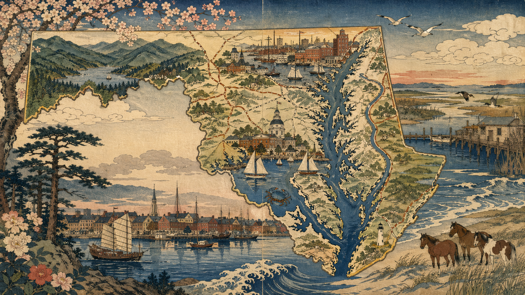 州を読む地図、港から道へ