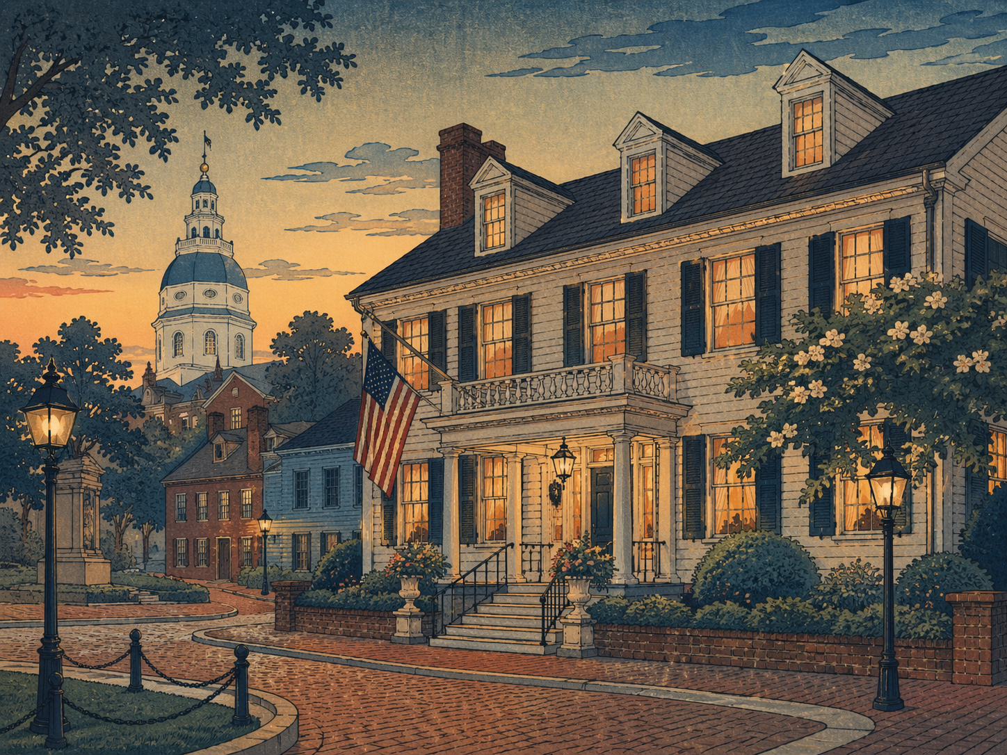 ボルチモア港、夕暮れの滞在